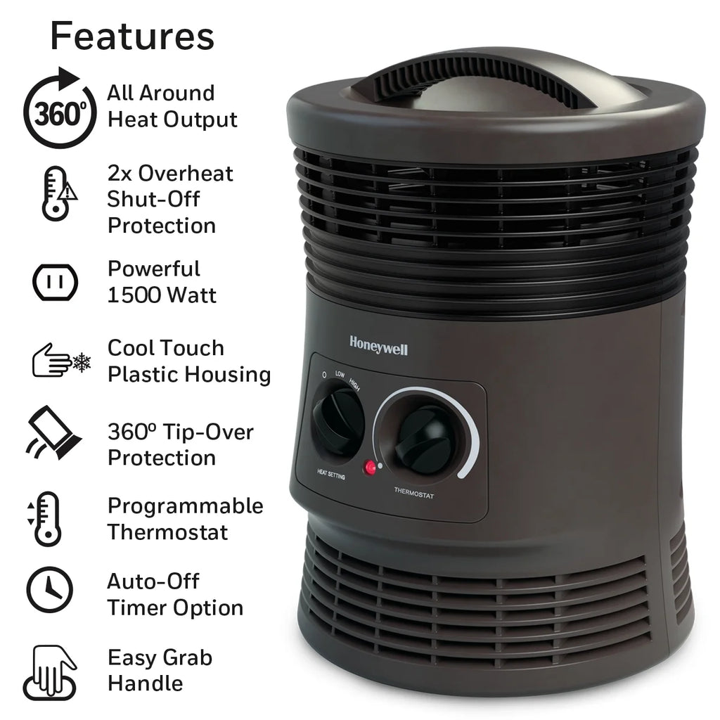 360 Surround Space Heater, Black, HHF360V