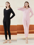 4pcs Women's Tight Thermal Underwear Set,Soft Warm & Comfortable Sleepwear Suit Fit Winter Warm Cashmere Lightweight Pajamas Set